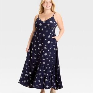 a new day Navy Sea Life Print Maxi Dress
